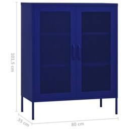 Berkfield Home Storage Cabinet Navy Blue 80x35x101.5 cm Steel - thumbnail 9