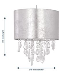 First Choice Lighting Silver Marble Affect Jewelled Light Shade - thumbnail 4