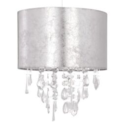 First Choice Lighting Silver Marble Affect Jewelled Light Shade - thumbnail 1