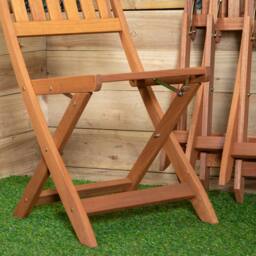 Samuel Alexander Set of 4 Bowness Outdoor Garden Patio Wooden Folding Chairs in Brown - thumbnail 5