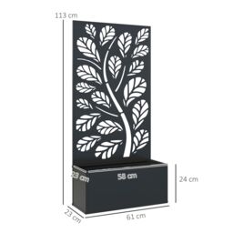 OUTSUNNY Metal Raised Garden Bed with Trellis, Outdoor Elevated Planter Box in Black - thumbnail 3
