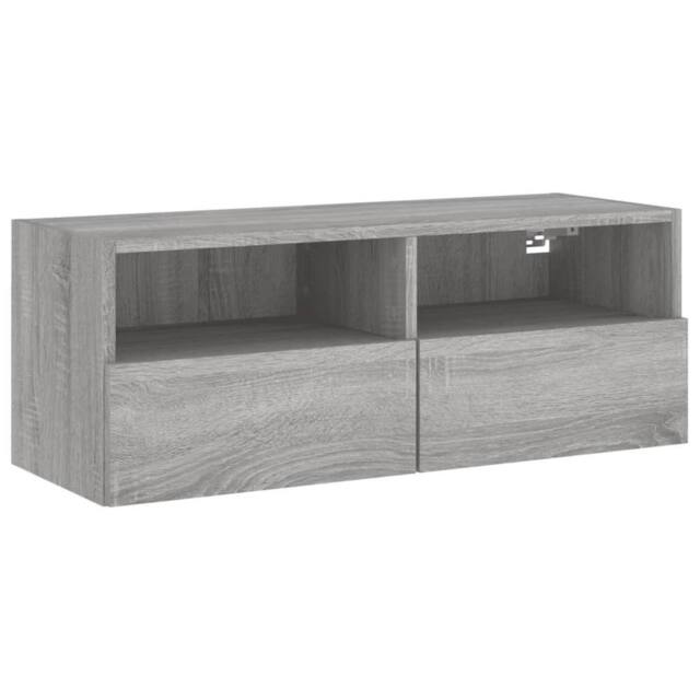 Berkfield Home TV Wall Cabinet Grey Sonoma 80x30x30 cm Engineered Wood - Size: 80 x 30 x 30 cm - image 1
