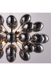 Netlighting Infinity Pendant Black Chrome Effect Plate & Smokey Mirror Effect Tinted Glass 8 Light Dimmable IP20 G9 - thumbnail 6