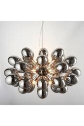 Netlighting Infinity Pendant Black Chrome Effect Plate & Smokey Mirror Effect Tinted Glass 8 Light Dimmable IP20 G9 - thumbnail 4
