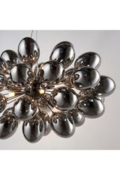 Netlighting Infinity Pendant Black Chrome Effect Plate & Smokey Mirror Effect Tinted Glass 8 Light Dimmable IP20 G9 - thumbnail 5