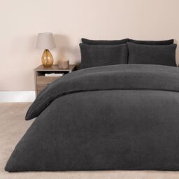OHS Thermal Soft Teddy Fleece Duvet Cover Bedding Set in Navy - Size: King - thumbnail 1