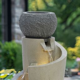 Charles Bentley Seine Cascading Water Feature - Mains Powered in Grey - thumbnail 2