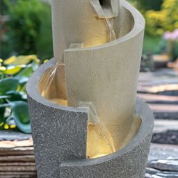 Charles Bentley Seine Cascading Water Feature - Mains Powered in Grey - thumbnail 3