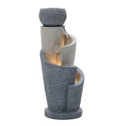 Charles Bentley Seine Cascading Water Feature - Mains Powered in Grey - thumbnail 6