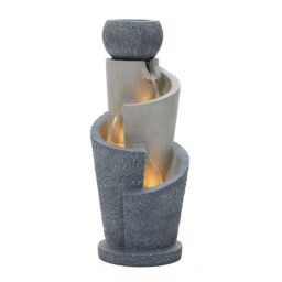 Charles Bentley Seine Cascading Water Feature - Mains Powered in Grey - thumbnail 5