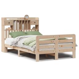 Berkfield Home Decorative Bookcase Bed without Mattress 135x190 cm Double Solid - thumbnail 3
