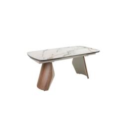 Angel Cerda Oval Extendable Dining Table with Porcelain-Marble Top in White - thumbnail 7