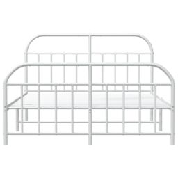Berkfield Home Metal Bed Frame with Headboard & Footboard White 140x200 cm - thumbnail 6