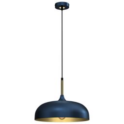Milagro Pendant Lamp Lincoln Blue/Gold 1XE27 35cm in Navy - thumbnail 2