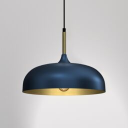 Milagro Pendant Lamp Lincoln Blue/Gold 1XE27 35cm in Navy - thumbnail 4