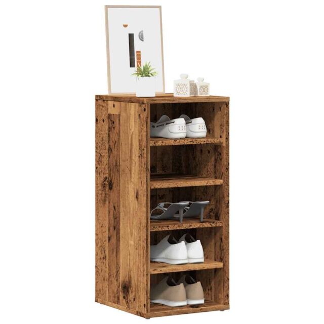 Berkfield Home Shoe Cabinets 2 pcs Old Wood 32x35x70 cm Engineered Wood in Brown - Size: 32 x 35 x 70 cm - image 1
