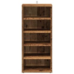 Berkfield Home Shoe Cabinets 2 pcs Old Wood 32x35x70 cm Engineered Wood in Brown - Size: 32 x 35 x 70 cm - thumbnail 4