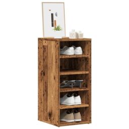 Berkfield Home Shoe Cabinets 2 pcs Old Wood 32x35x70 cm Engineered Wood in Brown - Size: 32 x 35 x 70 cm - thumbnail 1