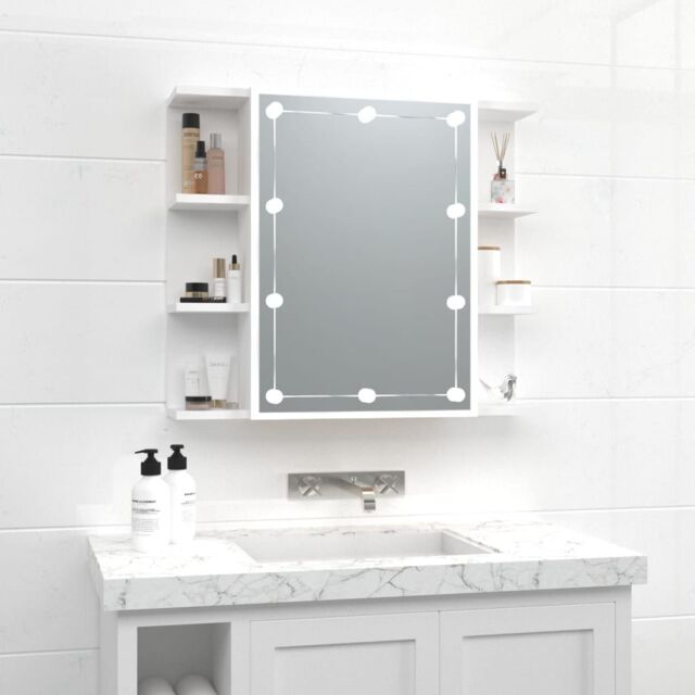 Berkfield Home Mirror Cabinet with LED White 70x16.5x60 cm - image 1