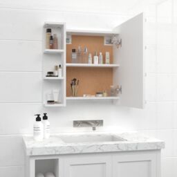 Berkfield Home Mirror Cabinet with LED White 70x16.5x60 cm - thumbnail 5