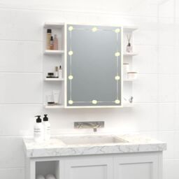 Berkfield Home Mirror Cabinet with LED White 70x16.5x60 cm - thumbnail 3