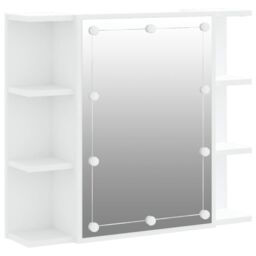 Berkfield Home Mirror Cabinet with LED White 70x16.5x60 cm - thumbnail 2