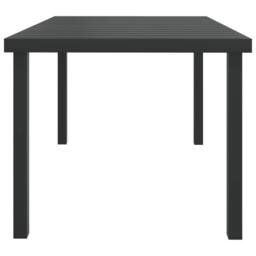 Berkfield Home Garden Table Black 140x90x74 cm Aluminium & WPC - Size: 140 x 90 x 74 cm - thumbnail 3