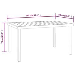 Berkfield Home Garden Table Black 140x90x74 cm Aluminium & WPC - Size: 140 x 90 x 74 cm - thumbnail 5