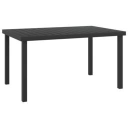 Berkfield Home Garden Table Black 140x90x74 cm Aluminium & WPC - Size: 140 x 90 x 74 cm - thumbnail 1