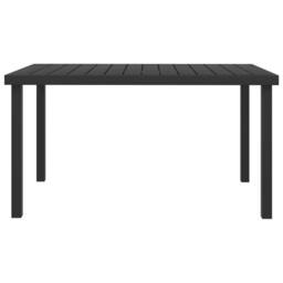 Berkfield Home Garden Table Black 140x90x74 cm Aluminium & WPC - Size: 140 x 90 x 74 cm - thumbnail 2