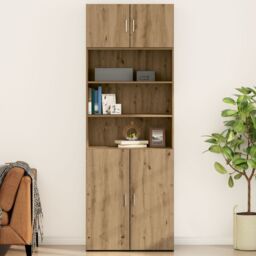 Berkfield Home Wall Cabinet Artisan oak 80 x 42.5 x 40 cm Engineered wood in Black - thumbnail 1
