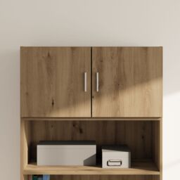 Berkfield Home Wall Cabinet Artisan oak 80 x 42.5 x 40 cm Engineered wood in Black - thumbnail 4