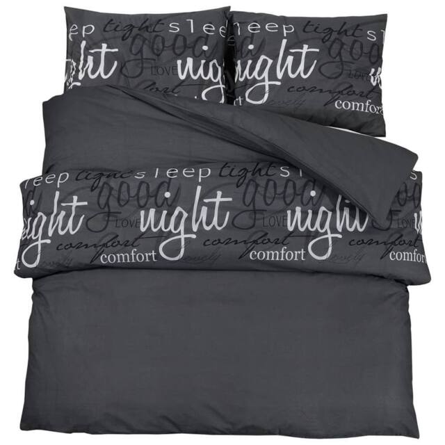 Berkfield Home Duvet Cover Set Black 140x200 cm Cotton - image 1