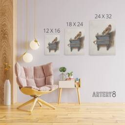 "Artery8 Carel Fabritius The Goldfinch Bird Canvas Wall Art Print in Beige - Size: W18"" x H24""" - thumbnail 4
