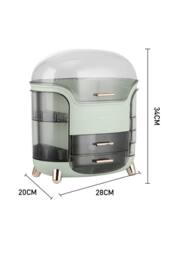 Large Capacity Cosmetic Storage Box With 2 Layers in Green - thumbnail 4