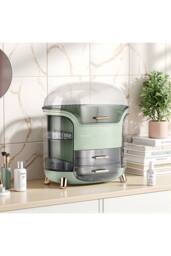 Large Capacity Cosmetic Storage Box With 2 Layers in Green - thumbnail 6