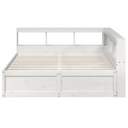 Berkfield Home Bookcase Bed without Mattress White 150x200cm Solid Wood Pine - Size: 150x200 cm - thumbnail 5