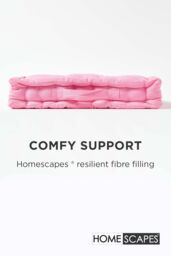 Homescapes Plain Cotton Floor Cushion in Pink - Size: 50 cm x 50 cm - thumbnail 4