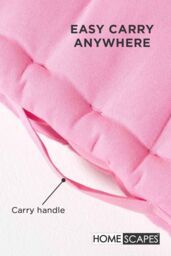 Homescapes Plain Cotton Floor Cushion in Pink - Size: 50 cm x 50 cm - thumbnail 5