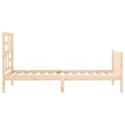 Berkfield Home Bed Frame with Headboard 100x200 cm Solid Wood in Natural - thumbnail 7
