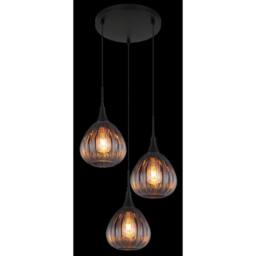 Netlighting Olsen Cluster Pendant Matt Black Smoke Glass Shade 3x E27 - thumbnail 4