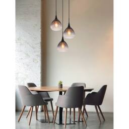 Netlighting Olsen Cluster Pendant Matt Black Smoke Glass Shade 3x E27 - thumbnail 5