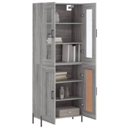 Berkfield Home Highboard Grey Sonoma 69.5x34x180 cm Engineered Wood - thumbnail 3