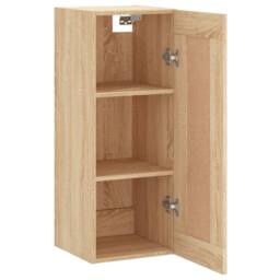 Berkfield Home Wall Mounted Cabinet Sonoma Oak 34.5x34x90 cm Engineered Wood in Brown - thumbnail 5
