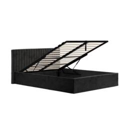 Lemon Pavilion Furniture Berlin Ottoman Double Bed Frame (Pack of 2) - L203 x W154 x H89 cm in Black - thumbnail 3