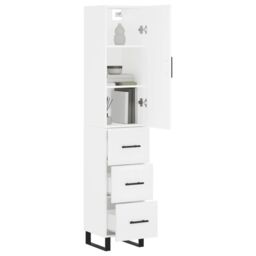 Berkfield Home Highboard White 34.5x34x180 cm Engineered Wood - thumbnail 3