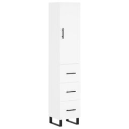 Berkfield Home Highboard White 34.5x34x180 cm Engineered Wood - thumbnail 2