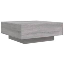 Berkfield Home Modern Coffee Table with LED Lights Grey Sonoma 80x80x31 cm - Size: 80 x 80 x 31 cm - thumbnail 1