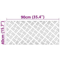 Berkfield Home Aluminum Tread Plates 2 Pack Non-Slip 90x40 cm in Silver - Size: Medium - thumbnail 6