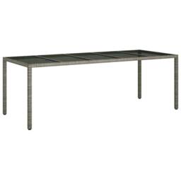 Berkfield Home Garden Dining Table Grey 250x100x75 cm Poly Rattan - Size: 250 x 100 x 75 cm - thumbnail 1